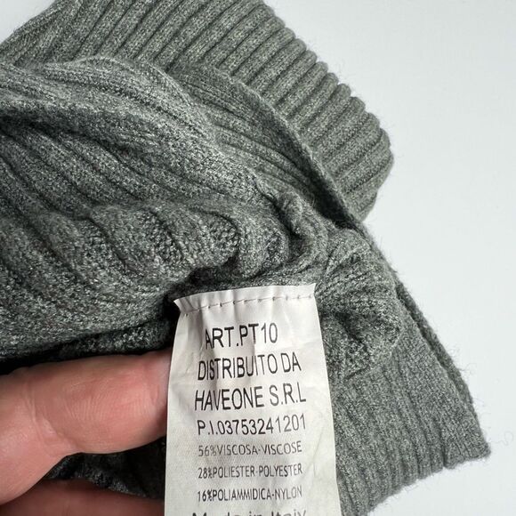 HaveOne Light Olive Chunky Knit Sweater One size made in Italy - Picture 9 of 10